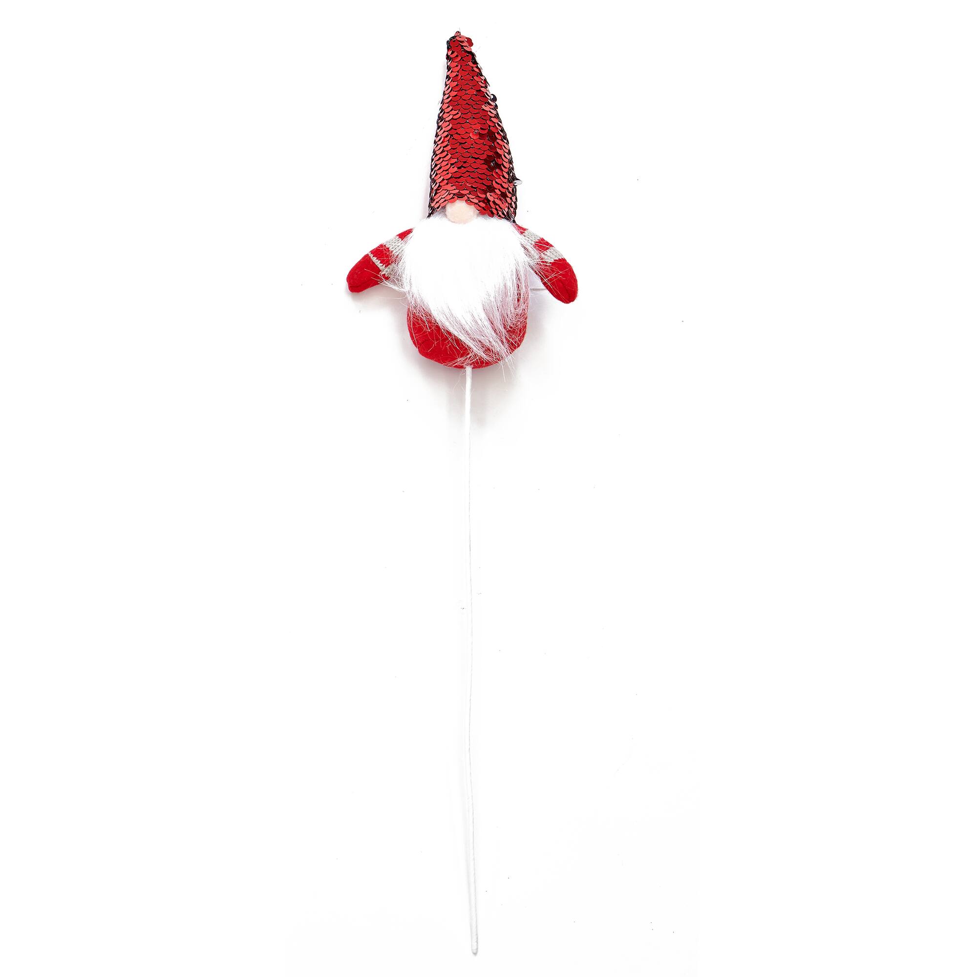 19" Christmas Gnome Pick with Red Sequin Hat, 6ct.